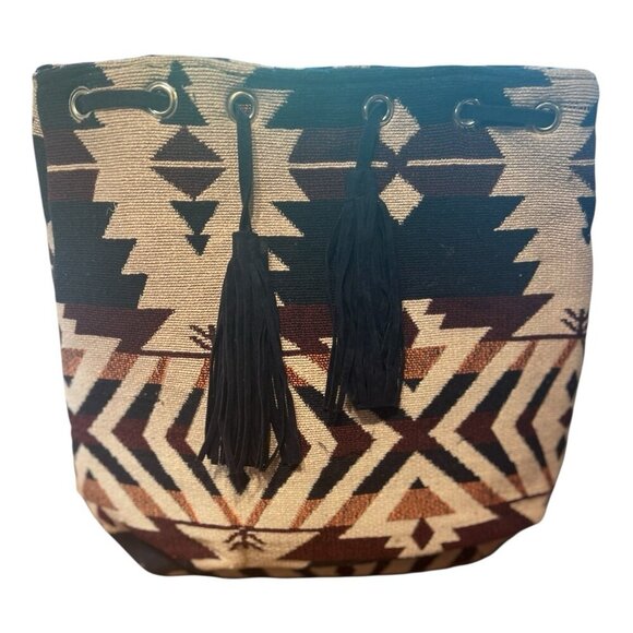 Raj Hedda Woven Backpack Bag Aztec Indian Boho Laptop Bag Day Pack NWOT - Picture 1 of 8